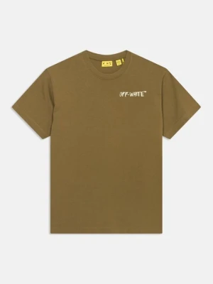T-shirt z nadrukiem Off White oliwkowy