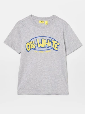 T-shirt z nadrukiem Off White szary