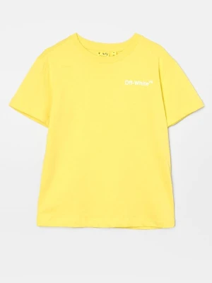 T-shirt z nadrukiem Off White żółty neon
