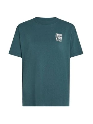 T-shirt z nadrukiem O'Neill ciemnozielony melanż