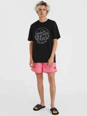 T-shirt z nadrukiem O'Neill czarny melanż