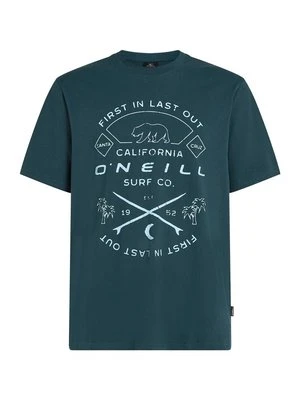 T-shirt z nadrukiem O'Neill stalowy