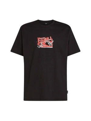 T-shirt z nadrukiem O'Neill czarny melanż