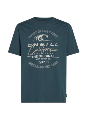 T-shirt z nadrukiem O'Neill ciemnozielony melanż