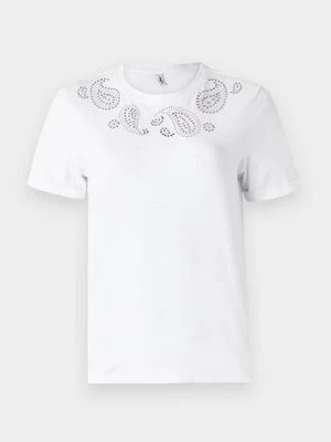 T-shirt z nadrukiem Only biały