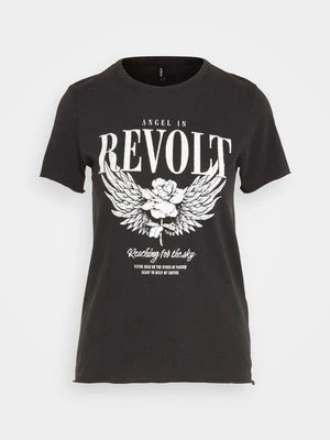 T-shirt z nadrukiem Only czarny