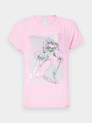 T-shirt z nadrukiem Only jasnoróżowy