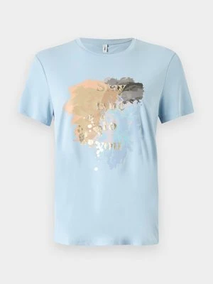 T-shirt z nadrukiem Only jasnoniebieski
