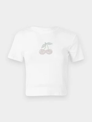 T-shirt z nadrukiem Only biały