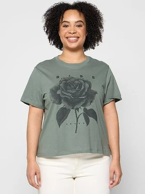 T-shirt z nadrukiem Only jasnozielony