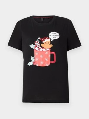 T-shirt z nadrukiem Only antracytowy