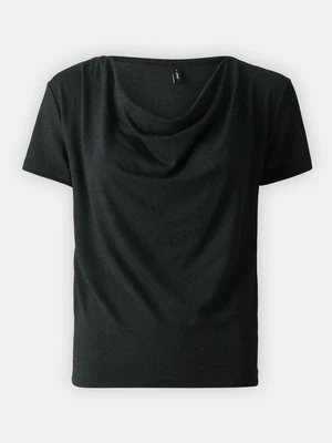 T-shirt z nadrukiem Only ciemnoszary melanż