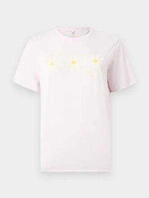 T-shirt z nadrukiem Only różowy