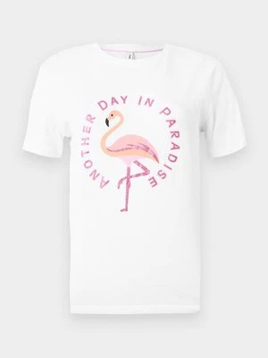 T-shirt z nadrukiem Only biały