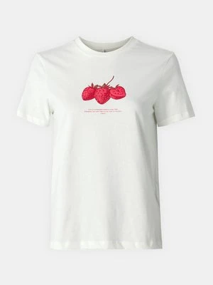 T-shirt z nadrukiem Only biały