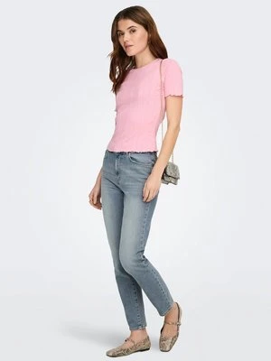 T-shirt basic Only różowy