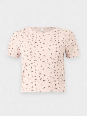 T-shirt z nadrukiem Only różowy