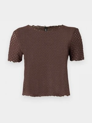 T-shirt z nadrukiem Only brązowy