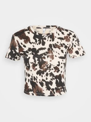 T-shirt z nadrukiem Only beżowy