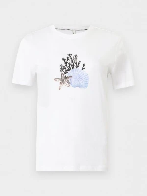 T-shirt z nadrukiem Only biały