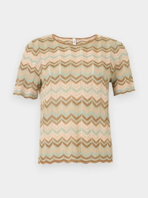 T-shirt z nadrukiem Only brązowy