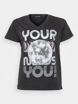 T-shirt z nadrukiem ONLY Carmakoma czarny