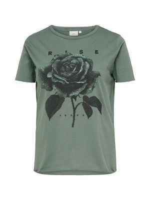 Zdjęcie produktu T-shirt z nadrukiem ONLY Carmakoma jasnozielony