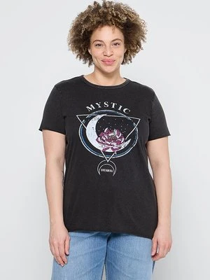 T-shirt z nadrukiem ONLY Carmakoma czarny