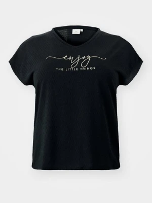 T-shirt z nadrukiem ONLY Carmakoma czarny
