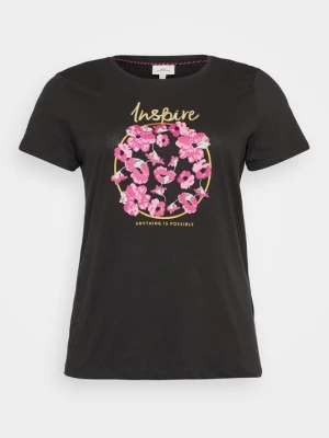 T-shirt z nadrukiem ONLY Carmakoma czarny