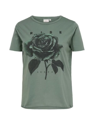 T-shirt z nadrukiem ONLY Carmakoma jasnozielony