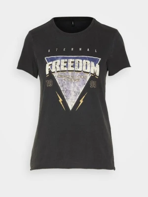 T-shirt z nadrukiem Only czarny