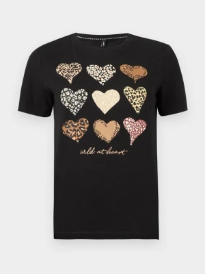 T-shirt z nadrukiem Only czarny