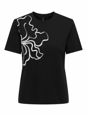 T-shirt z nadrukiem Only czarny