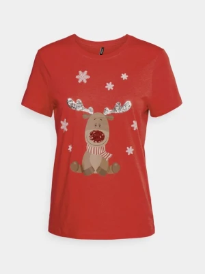 T-shirt z nadrukiem Only czerwony