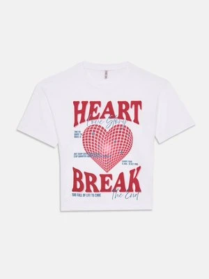 T-shirt z nadrukiem ONLY GIRLS biały