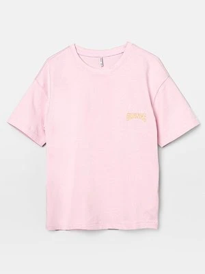 T-shirt z nadrukiem ONLY GIRLS jasnoróżowy