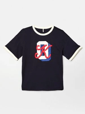 T-shirt z nadrukiem ONLY GIRLS granatowy