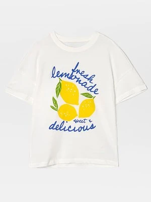 T-shirt z nadrukiem ONLY GIRLS mleczny
