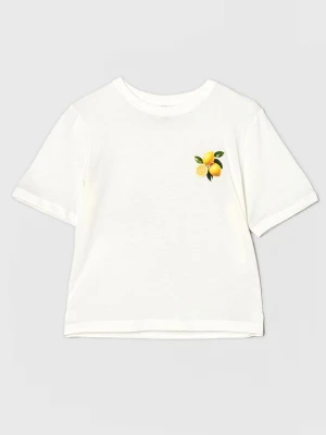 T-shirt z nadrukiem ONLY GIRLS biały