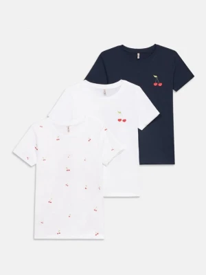 T-shirt z nadrukiem ONLY GIRLS biały