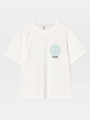 T-shirt z nadrukiem ONLY GIRLS biały