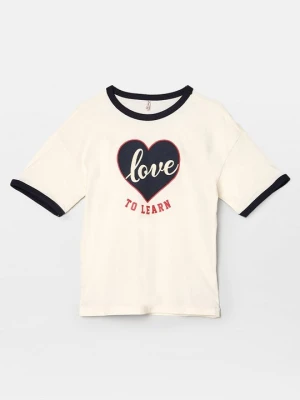 T-shirt z nadrukiem ONLY GIRLS biały