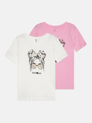 T-shirt z nadrukiem ONLY GIRLS jasnoróżowy