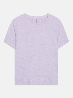 T-shirt z nadrukiem ONLY GIRLS liliowy