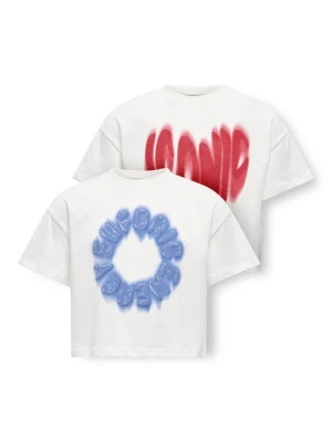 T-shirt z nadrukiem ONLY GIRLS mleczny