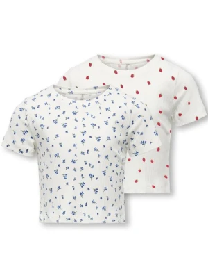 T-shirt z nadrukiem ONLY GIRLS mleczny