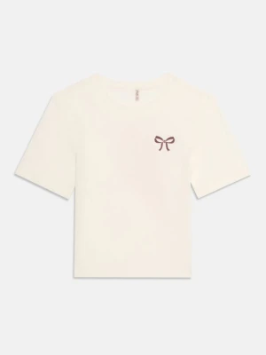 T-shirt z nadrukiem ONLY GIRLS mleczny