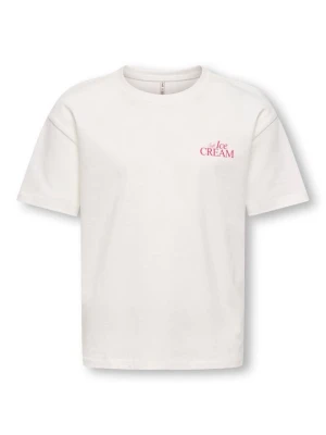 T-shirt z nadrukiem ONLY GIRLS mleczny