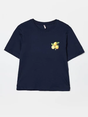 T-shirt z nadrukiem ONLY GIRLS niebieski